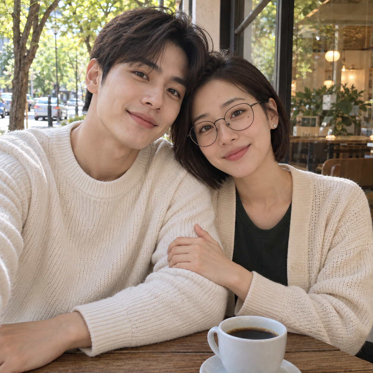 나와 어울리는 애인과 같이 찍은 사진 — 변환 예시의 AI 변환 결과
