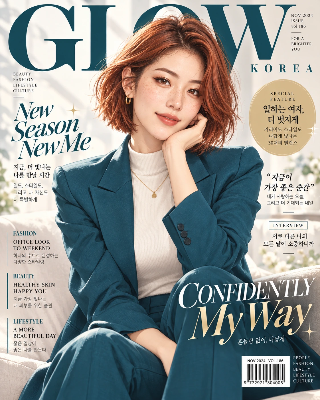 내 사진으로 완성하는 월간 패션 매거진 — 변환 예시의 AI 변환 결과
