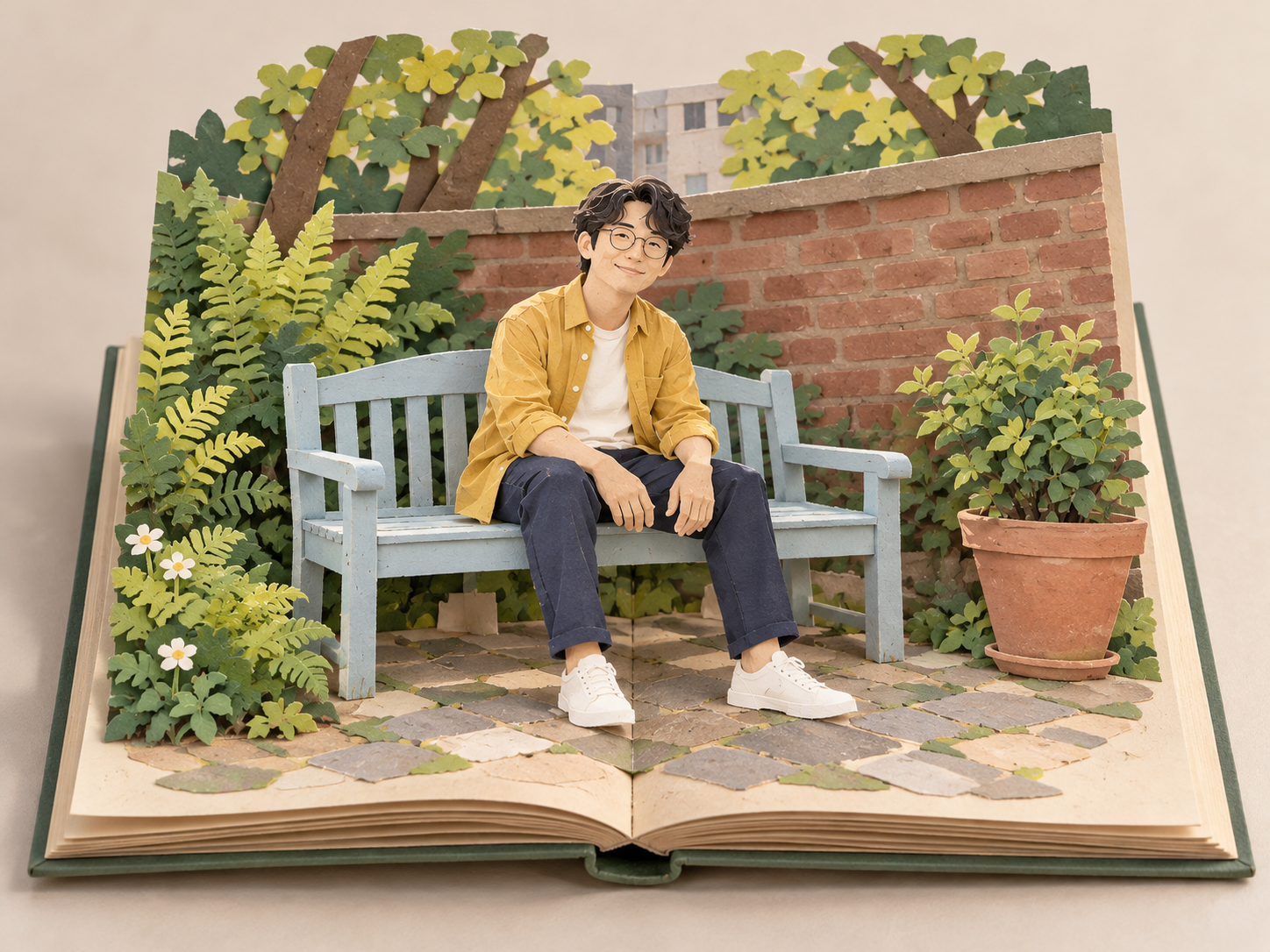 내 사진을 종이 팝업북으로 — 인물의 AI 변환 결과
