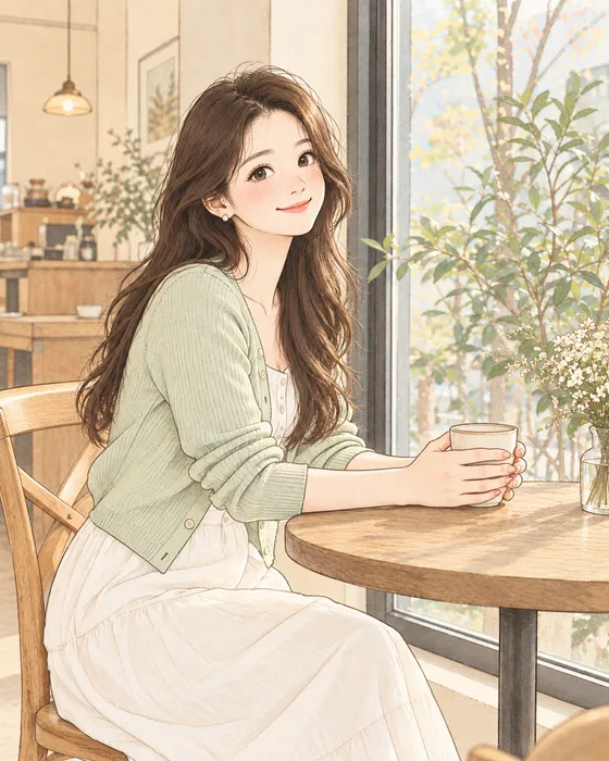 내 사진을 포근한 파스텔 라인드로잉으로 — AI 변환 결과