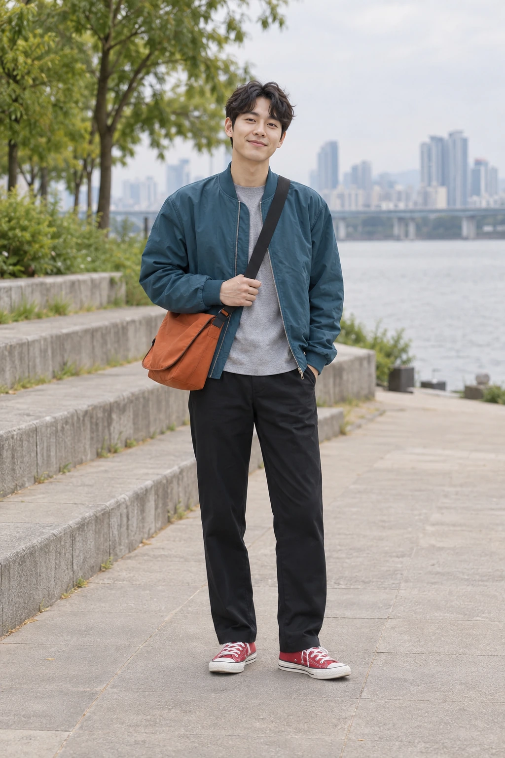 오늘의 착장을 픽셀 아바타로 — 변환 예시의 입력 사진 1