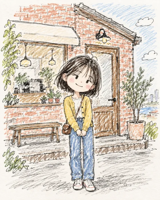 내 사진을 삐뚤빼뚤 손그림 낙서로 — AI 변환 결과