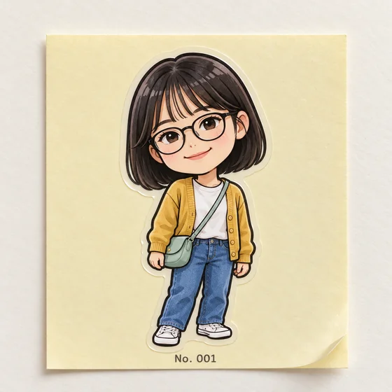 내 사진을 띠부띠부씰로 — AI 변환 결과