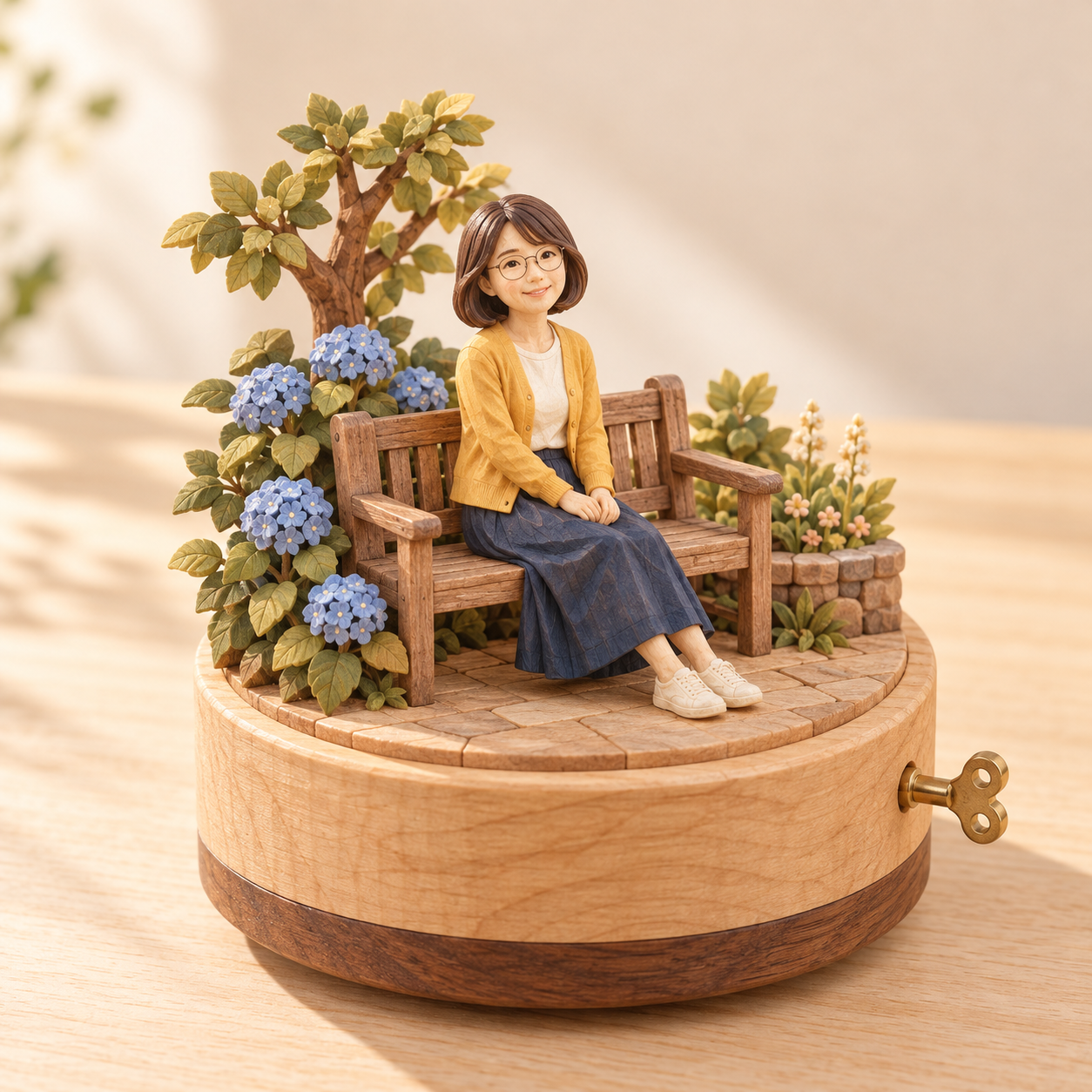 내 사진을 따뜻한 원목 오르골로 — 변환 예시의 AI 변환 결과